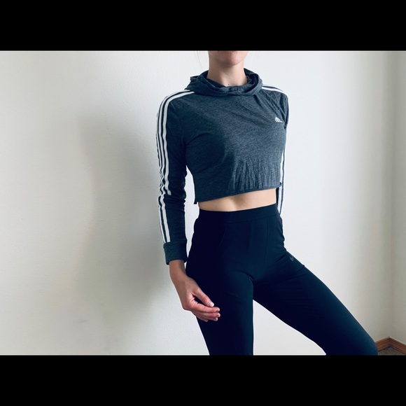 adidas Tops - Adidas Grey long sleeve crop top